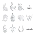 Подвески в виде заяц, цветка, кролика, полированные, из нержавеющей стали в форме кролика, для самостоятельного изготовления ювелирных изделий, ожерелья, браслета, 10 шт.