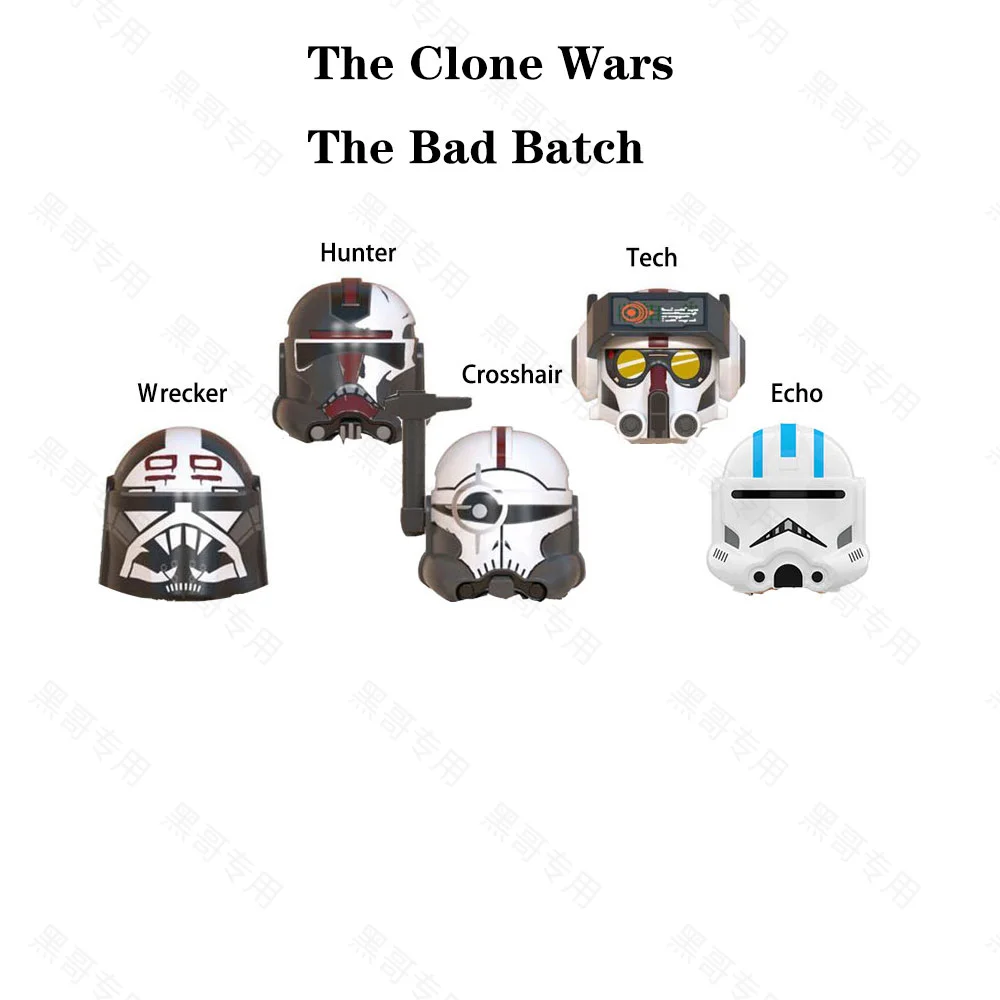 

Disney 5pcs The Bad Batch Clone Crosshair Tech Wrecker Troopers Echo Hunter Building Blocks Bricks Star Action Figure Wars Toys