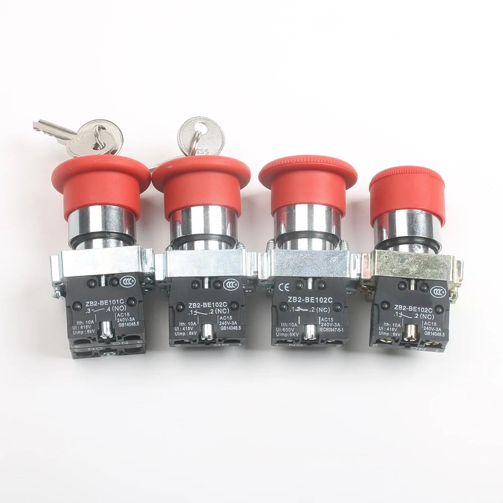 XB2 BS142 BS145 BS442 BS542 1NC/1NO1NC ключ аварийной остановки поворотный кнопочный переключатель 2 положения