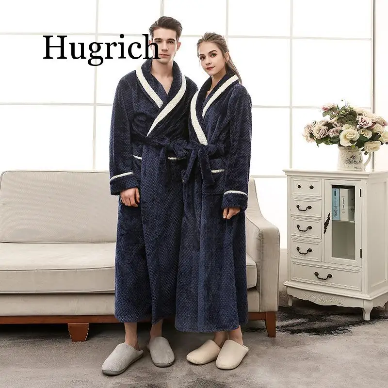 

2020 мужское Фланелевое Кимоно размера плюс 3XL, банная рубашка, ультрадлинный большой халат, ночная рубашка из кораллового флиса, плотная тепл...