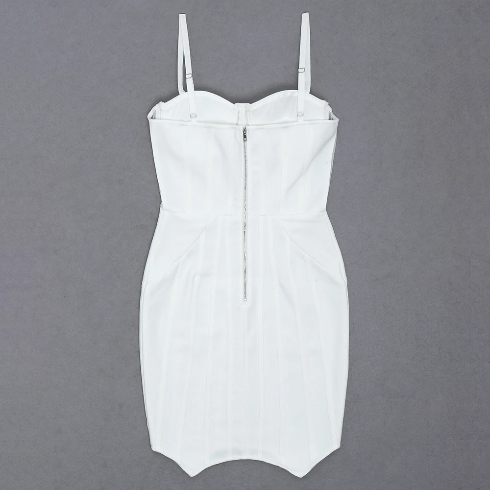 

2021 HQBORY fashion ladies Sexy Mini Strap dress white Sleeveless Bodycon women Spaghetti Strap dresses for party night club