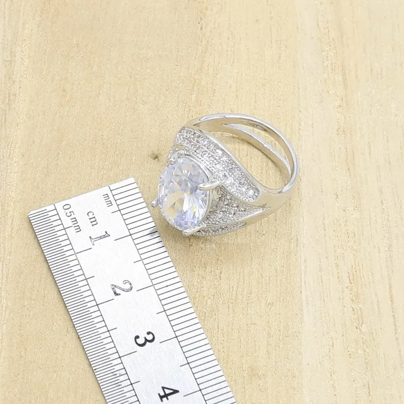 Женский костюм искусственный камень серебряный цвет ювелирные наборы белые