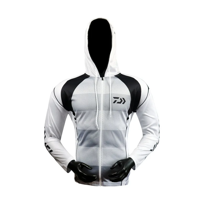 

Daiwa Outdoor Fishing Shirt Sun Protection Men Breathable Quick-drying UV Fishing Clothing Long Sleeve Hooded Fishing Clothes