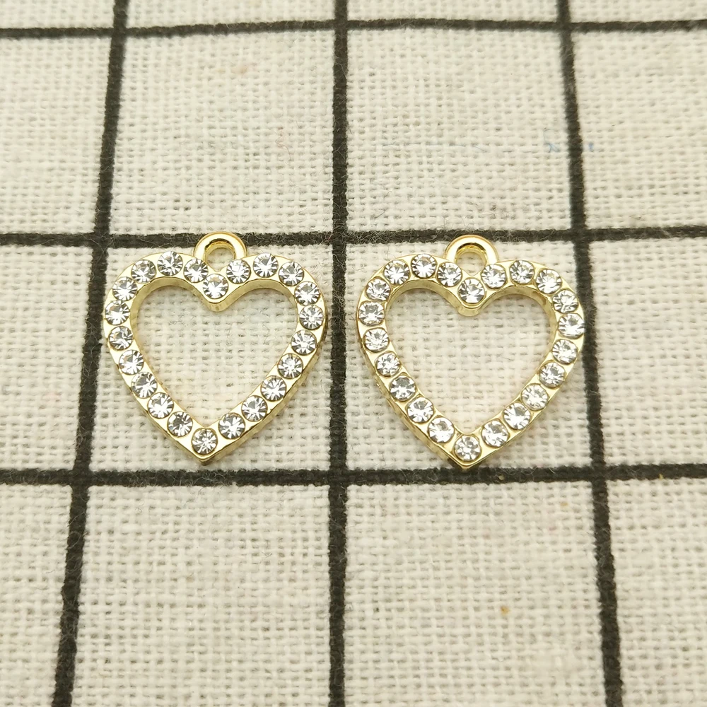 10 шт. кристалл сердце Шарм ювелирные изделия аксессуары серьги кулон браслет