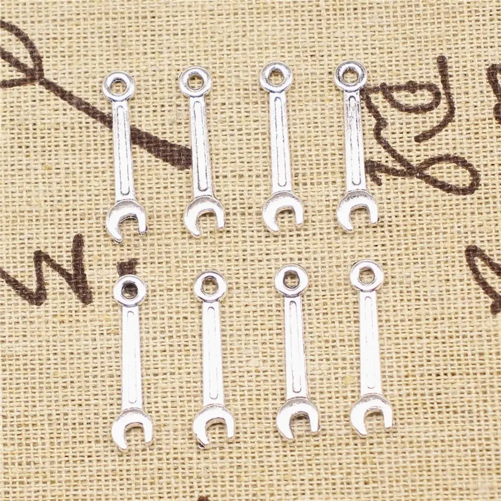 

Designer Charms DIY 30pcs 24x5mm Antique Silver Color Wrench Charms