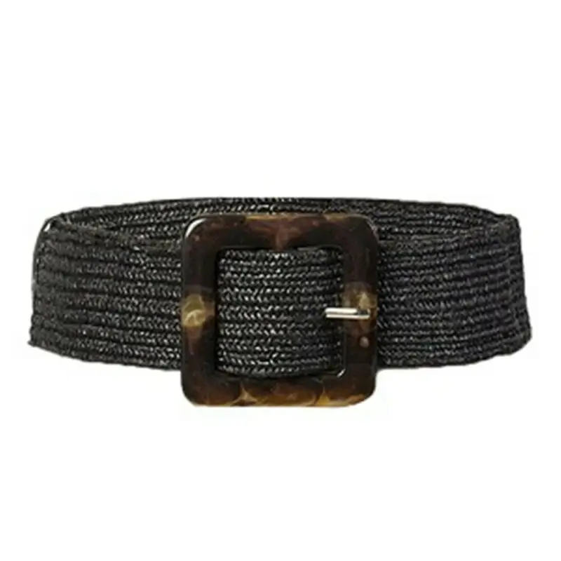 Ремень женский плетеный с деревянной пряжкой | Аксессуары для одежды