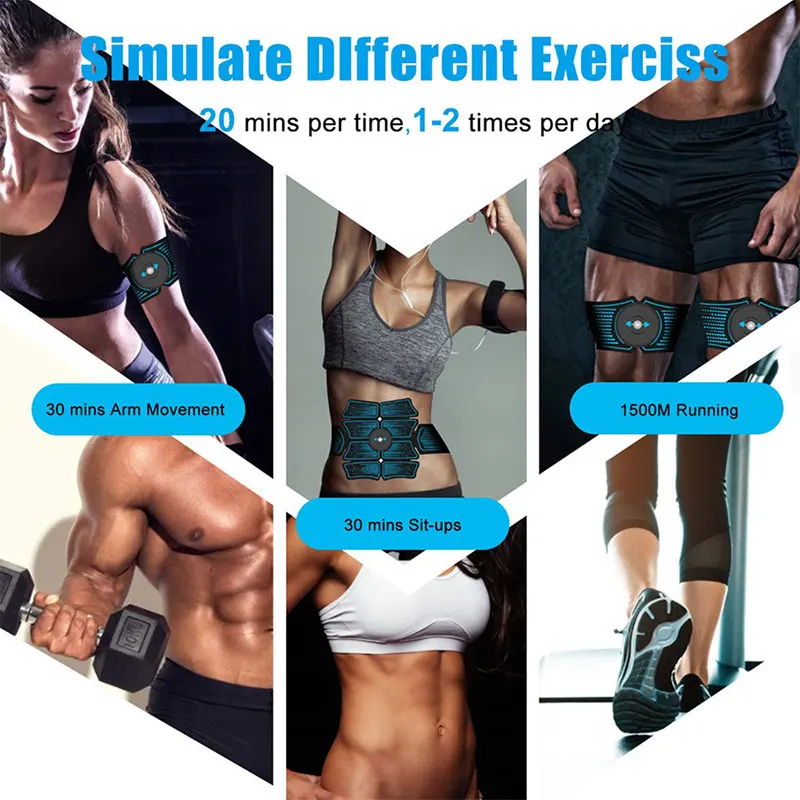 

EMS Abdominal Muscle Stimulator Trainer USB Interface Chargeable Total Abs Fitness Equipment Gear Muscles Home Fitness Equipment