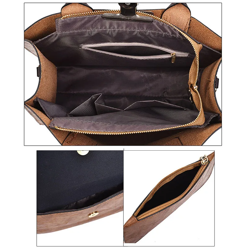 

3pcs/Set Large Capacity Crossbody Bags for Women Vintage PU Leather Women Bag Fashion Shoulder Bag Ladies Hand Bag + Small Purse