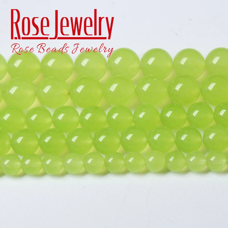 

Natural Grape Green Jades Chalcedony Round Loose Beads Stone Beads For Jewelry Making DIY Bracelet Necklace 4 6 8 10 12 14mm 15"