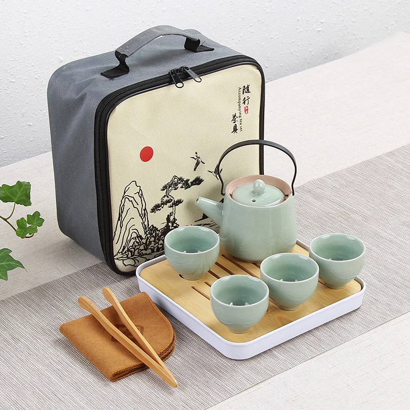 Портативный дорожный стеклянный керамический китайский чайник фарфоровые