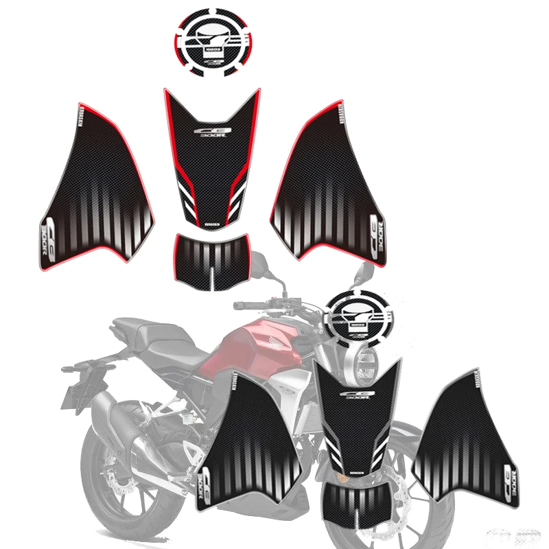 

Motorcycles 3D Printing Tank Pad Gas Oil Decoration Sticker Motor Protection Sticker For Honda CB300R CB 300R accessories