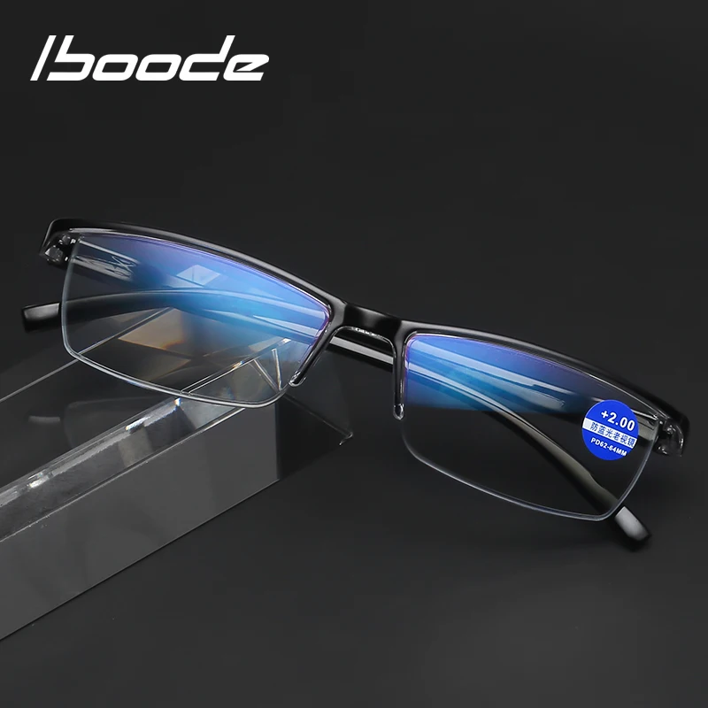 IBOODE полуоправы очки для чтения женщин и мужчин квадратные пресбиопические