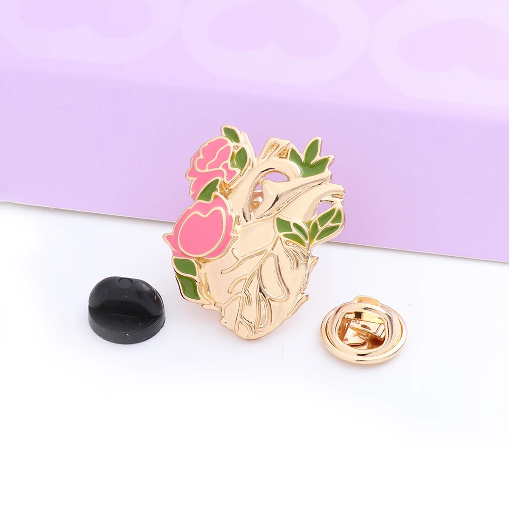 DCARZZ сердце Форма значки на лацкан металлическая брошь ювелирные изделия цветок