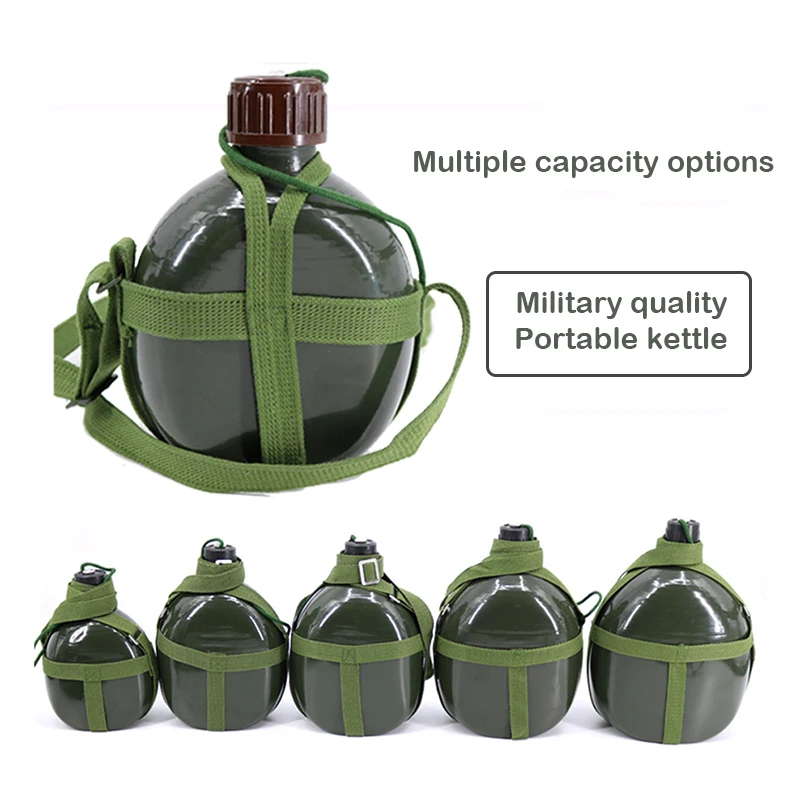 Армейский Зеленый алюминиевый чайник 1-3 л китайская Военная бутылка для воды