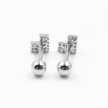 

Cross-border Piercing Jewelry S925 Sterling Silver Earrings Screws Inlaid with Zircon Carefully Shaped Earrings HBE894