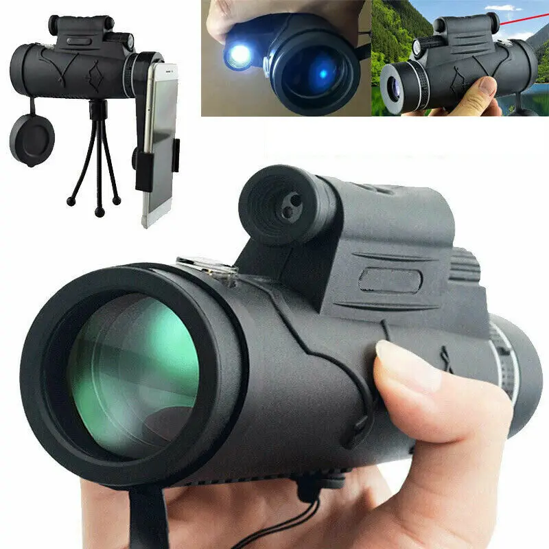 

Монокулярный телескоп 12x50 122 м/1000 м, красный лазер + компас + фонарик для охоты и наблюдения