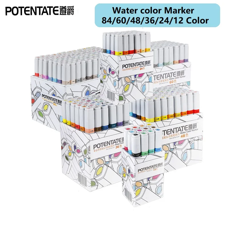 Pottate Art маркеры Кисть ручка эскиз акварельный маркер на основе маркеров двойная