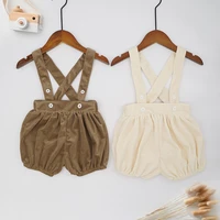 newborn baby rompers fall corduroy boys girls infant kids sleeveless overall bloomers jumpsuit lovely strap fashion solid outfit