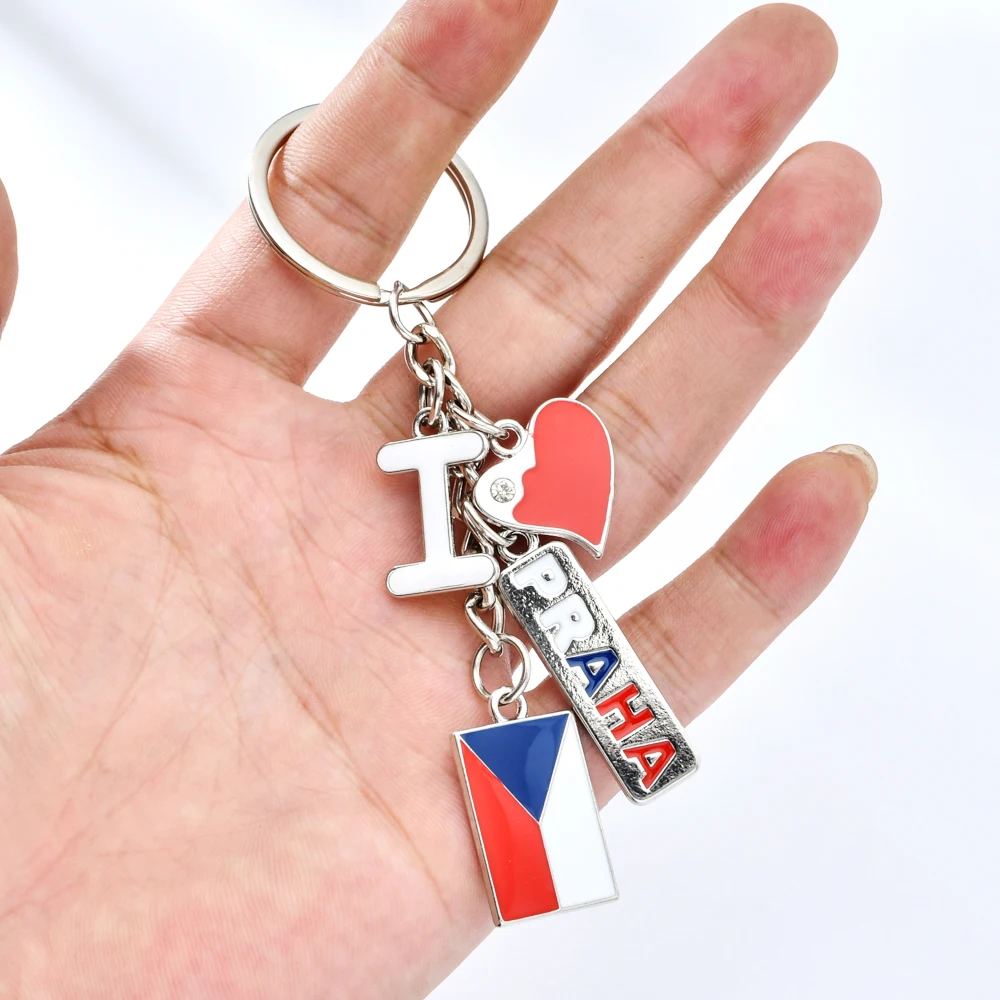 Vicney, чешский брелок, я люблю Прагу, брелок из цинкового сплава, брелок для ключей, прагский сувенир из поездки подарок для лучшего друга