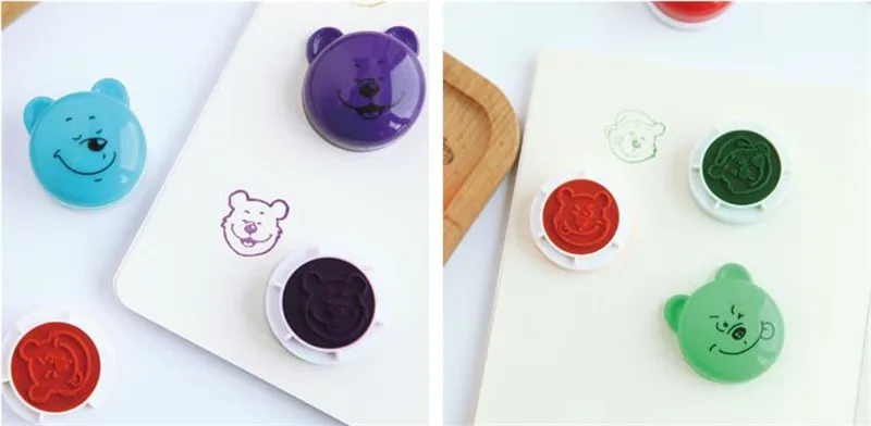 

6pcs/Set Children Toy Stamps Cartoon Animals bear Kids Seal For Scrapbooking Stamper DIY cartoon stamper Toys
