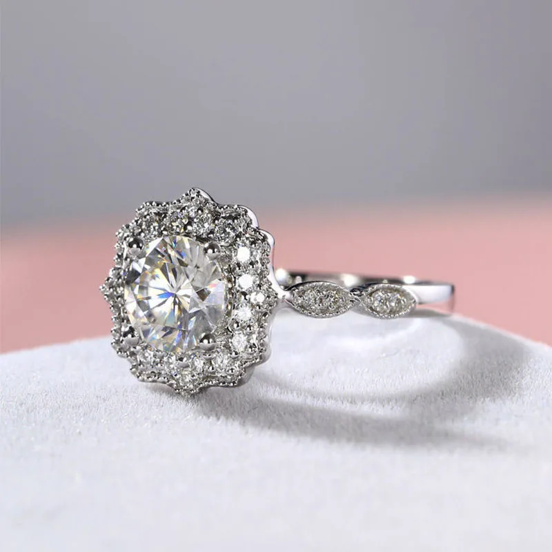 2019 Роскошное винтажное обручальное кольцо из розового золота/белого золота 2