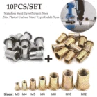 MIntiml Заклепка гайка вставка гайка цинковая углеродистая сталь рифленые гайки Rivnut плоская головка резьба стандартная