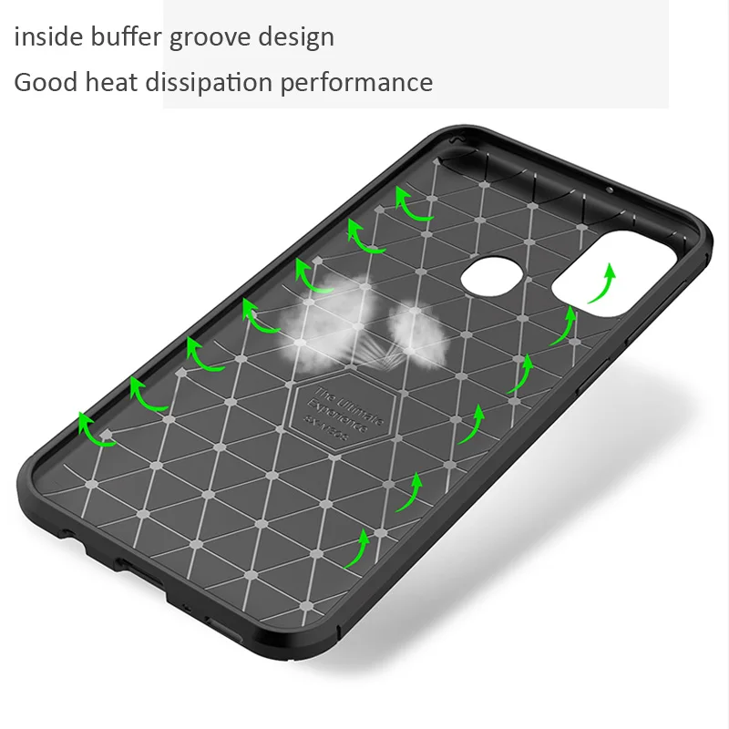 Чехол из углеродного волокна для Samsung Galaxy M30s TPU силиконовый защитный