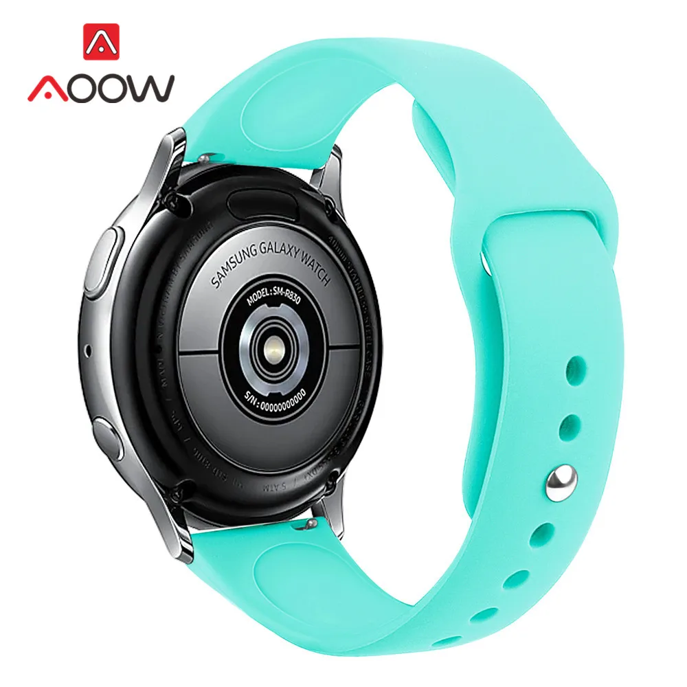 Water duck 20 мм 22 мм силиконовый ремешок для samsung Galaxy Watch Active 2 40 мм 44 мм 42 мм gear S2 S3 Active2 Amazfit huawei браслет Band Correa - Цвет ремешка: Water duck