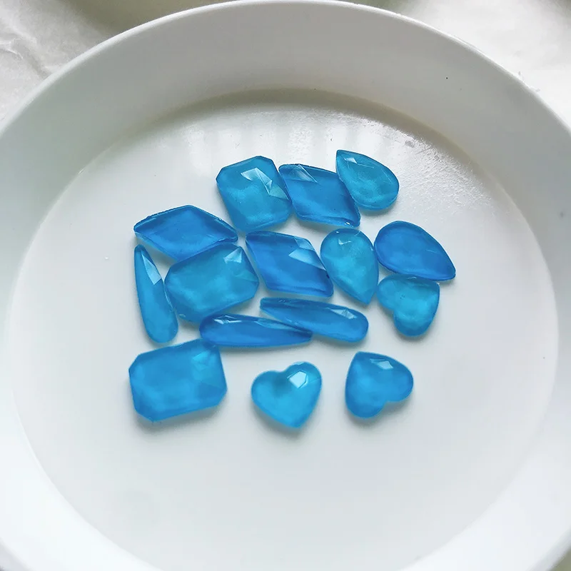 Blue Mix Shape Флуоресцентный мокко Стразы для ногтей со стразами для дизайн ногтей стекло разные формы ювелирные изделия с бриллиантами декоративный камень для ногтей украшения для маникюра 30 шт./лот - Цвет: Blue Mix Shape