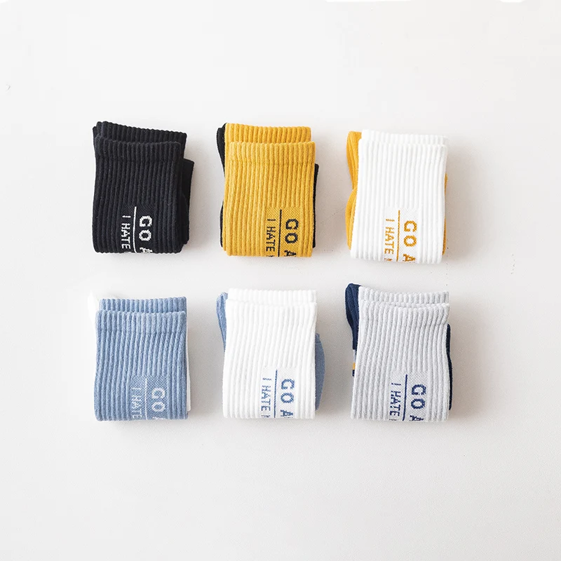 

CARTELO Fashion Striped letters Men's Socks New Casual Sport High Tube Socks Soft Breathable Cotton 4 Season Male