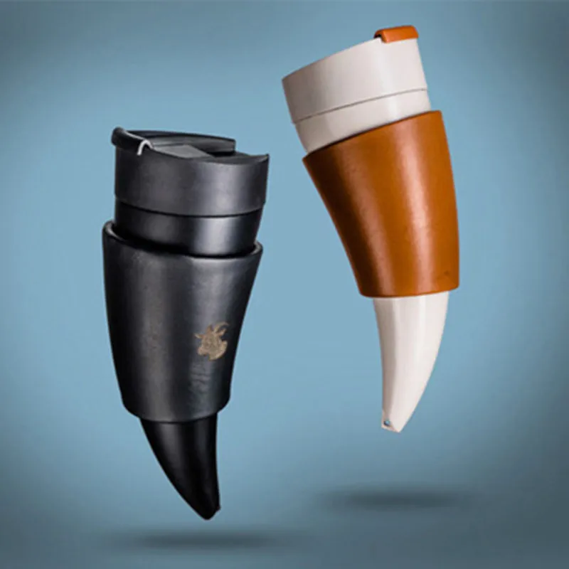 High quality creative 230ml Cup Goat Horn Coffee Mug Stainless Steel Liner Vacuum Insulation | Дом и сад
