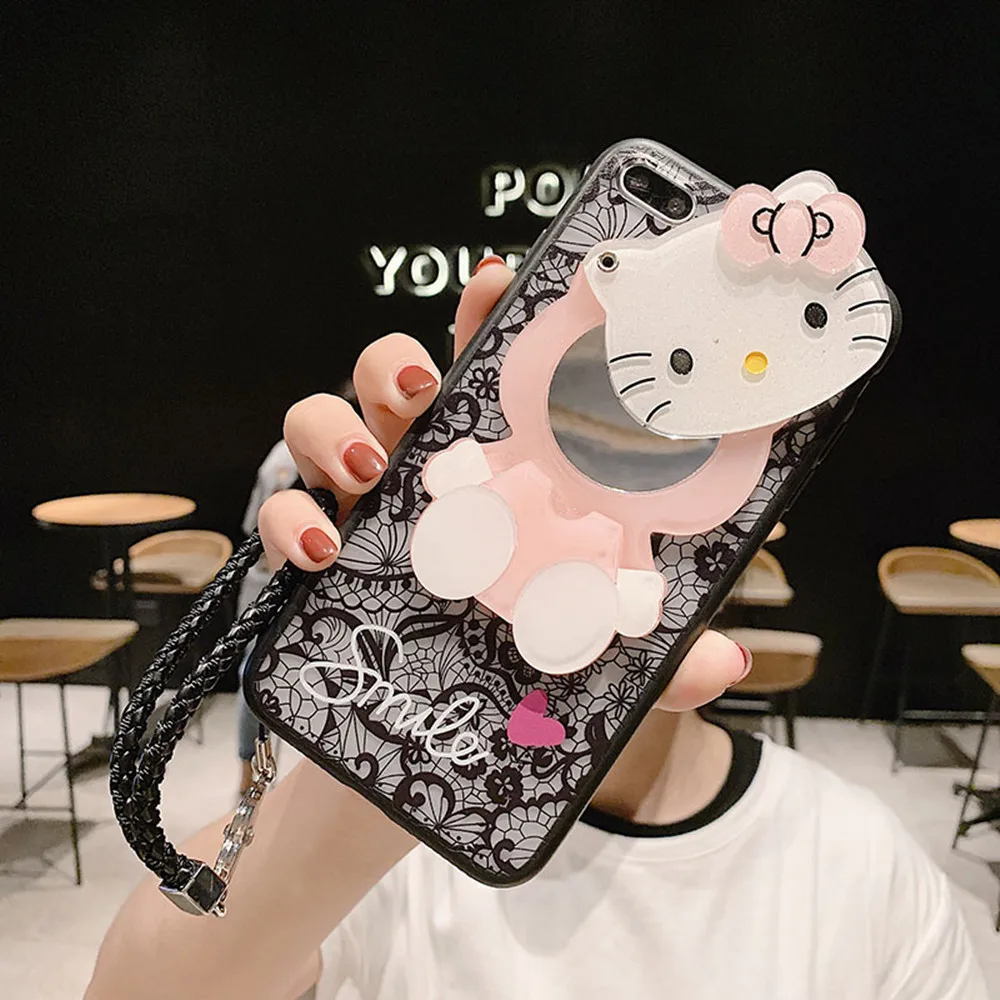 Для huawei P10 lite P9 Lite P8 mate 10 Pro милый зеркальный чехол для телефона с рисунком hello kitty Plus