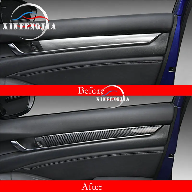 Для Honda Accord 18-19 4x карбоновое волокно цвет межкомнатные дверные молдинги полоса
