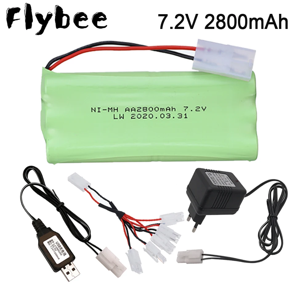 

2800 мА/ч, 7,2 никель-металл-гидридный аккумулятор с напряжением Батарея с Зарядное устройство набор для игрушечных моделей автомобилей баки п...