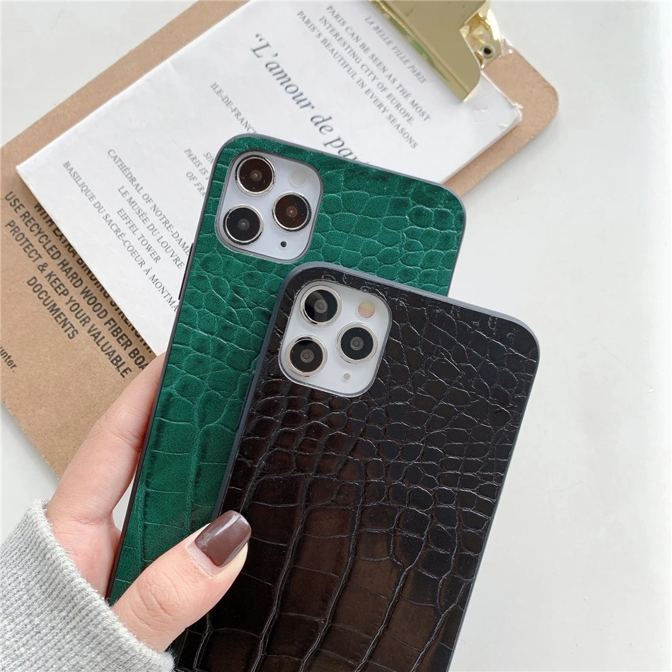 Retro Vintage Họa Tiết Cá Sấu Họa Tiết Da PU Ốp Lưng Điện Thoại Xiaomi Cc9 9 T 10X A3 Redmi Note 7A 8 9C 10 Pro Ốp Lưng xiaomi leather case design