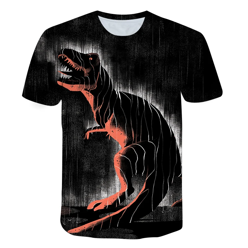 

2021 Summer Jurassic Park T Shirt Kids Dinosaur Digital printing Funny T-Shirt Boys Girls Short Sleeves Tees Casual Cool Tops