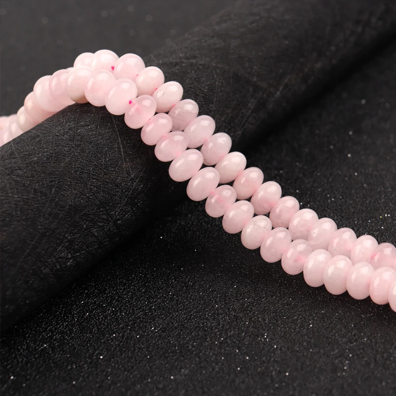 

Natural Stone Pink Crystal Abacus Beads 8*5mm About 80pcs Round Loose Beads For Jewelry Making DIY Bracelet Necklace 15"