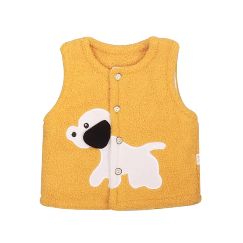 Осенний жилет с рисунком для маленьких мальчиков и девочек стеганый однобортный