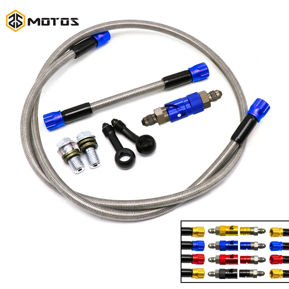 

ZS MOTO Motorcycle Brake Hose Kit AN3 Brake Caliper Quick Removal Cover Disassembly Replace Brake Line Connector Brake Hose Set