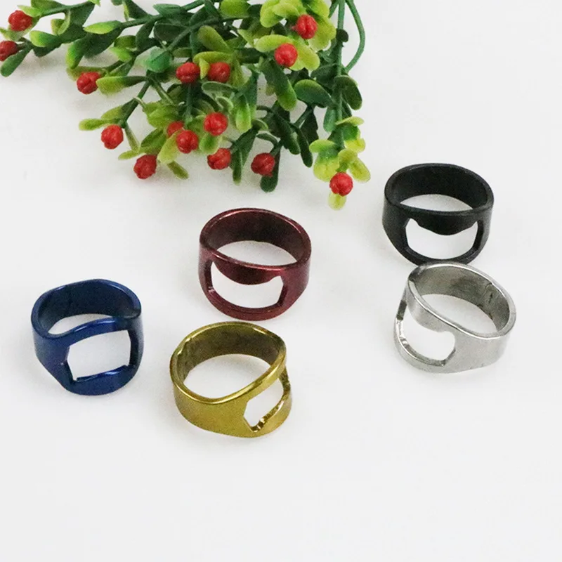 

22mm Mini Ring Beer Bottle Opener Stainless Steel Finger Ring-shape Bottle Beer Cap Portable Opening Remover Kitchen Bar Tools
