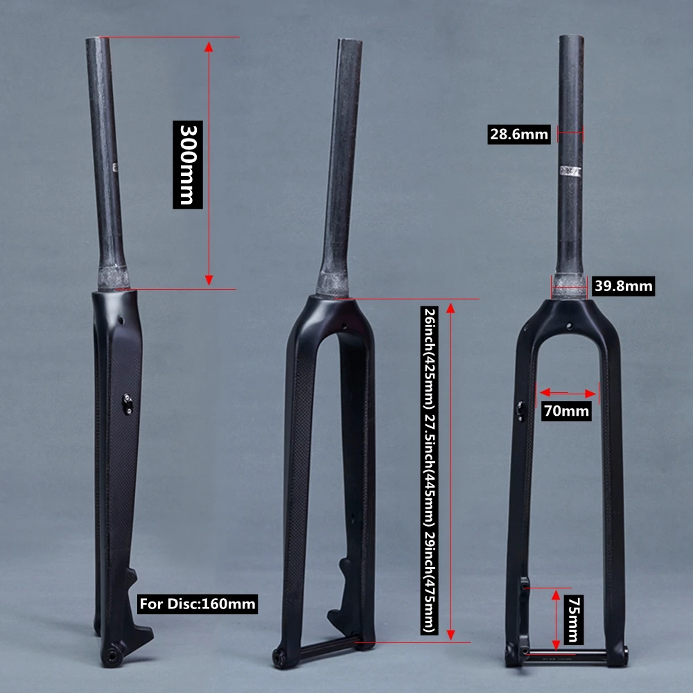 Вилка карбоновая матовая для горного велосипеда от 1 до 1/8 дюйма 1-1/2 | Спорт и