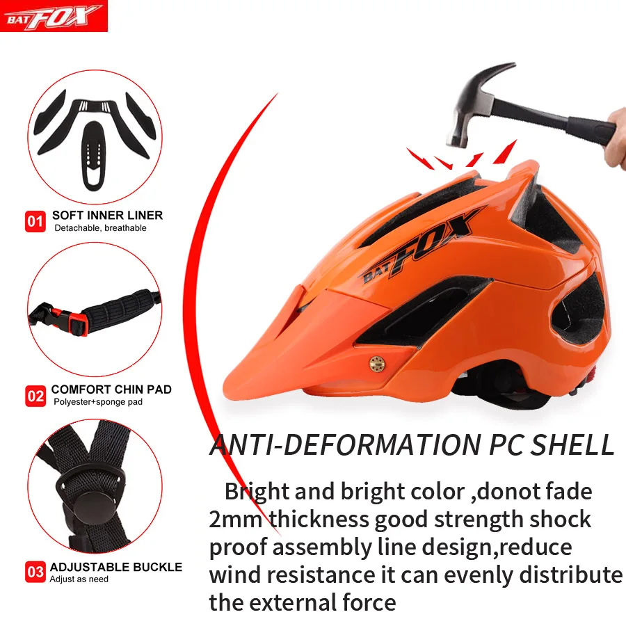 BATFOX, велосипедный шлем для мужчин и женщин, дорожный горный MTB шлем, ультралегкий цельный велосипедный шлем Casco Ciclismo