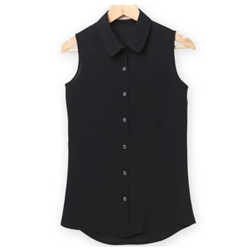 Camisa Blusas Femininas Топы женские летние без рукавов шифон рубашки блузки белая блузка