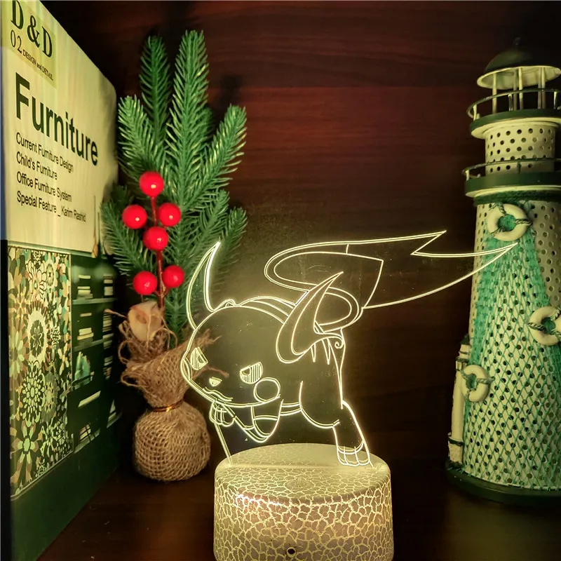 

Pokemon ANIME Led LAMP Raichu 3D Lampara Led Color Changing Pokemon Go Night Lights For Bedroom Decoration