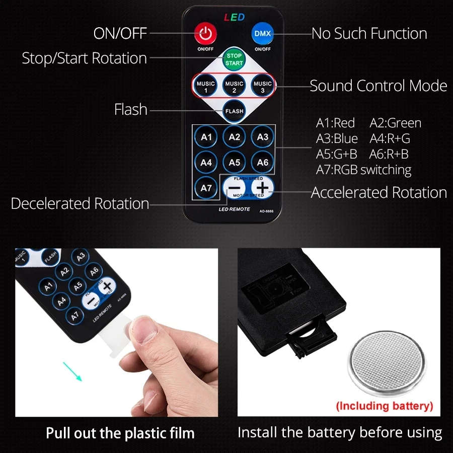 RGB Disco Ball Party Lights DJ Light LED Projector Strobe Lamp Birthday Car Club Bar Karaoke Xmas Sound Activated | Освещение