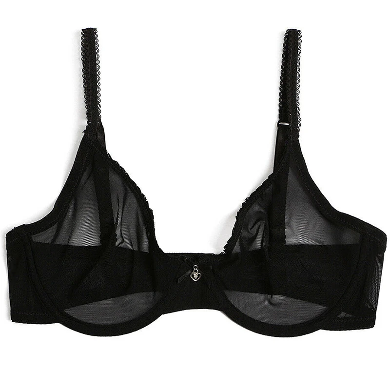 

2021 Women mesh bra see through panties M L XL XXL XXXL sexy gauze Thin transparent Bras B C D E F 75 80 85 90 95 100 Dropship