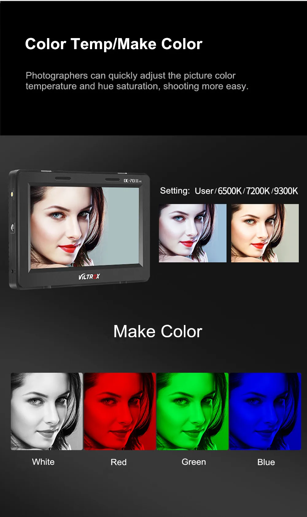 Viltrox 7 ''DC-70 II 1024*600 HD ЖК HDMI AV вход камера видео монитор дисплей полевой монитор для Canon Nikon DSLR BMPCC