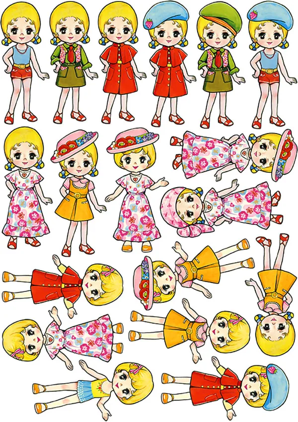 

vintage doll Stickers Crafts And Scrapbooking stickers kids toys book Decorative sticker DIY Stationery