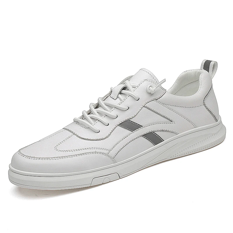 

2021 Fashion Mens Genuine Leather Casual Shoes Rubber Non-slip Comfort Soft Trendy Flat Sneakers Big Size Youth Skateboard Shoes