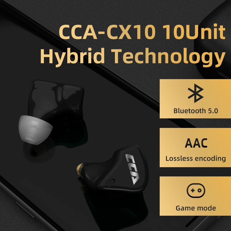 CCA CX10 1DD + 4BA TWS Bluetooth 5 0 гарнитура с сенсорным управлением HIFI 10 блок Гибридный